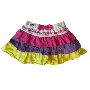 My Little Pony Girl’s Ruffle Skort size 5, Pink & Yellow, Skirt w Liner Shorts
